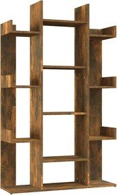 vidaXL Βιβλιοθήκη Καπνιστή Δρυς 86x25,5x140 εκ. από Επεξεργασμένο Ξύλο