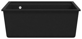 vidaXL Νεροχύτης με Οπή Υπερχείλισης Μαύρος Γρανιτένιος