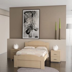 Κρεβάτι Νο. 49 Wave 190x140 Oak Double Μελαμίνη