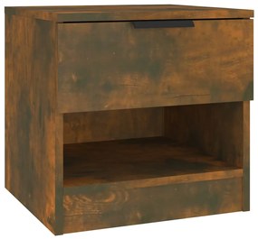 vidaXL Κομοδίνο Καπνιστή Δρυς από Επεξεργασμένο Ξύλο