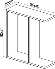 Βοηθητικό Τραπεζάκι Μαύρο FLOGORO 60x60x60