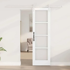 vidaXL Συρόμενη Πόρτα Λευκό 61 x 198.5 εκ. Μασίφ ξύλο πεύκου
