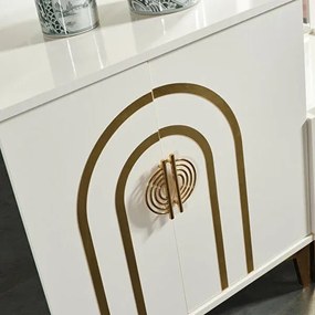 Stewehome Κομψή Λευκή Κονσόλα Ομορφιάς με Καθρέπτη 80x80x41 cm