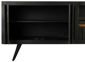 Τηλεόραση DKD Home Decor Μαύρο ρατάν Ξύλο από Μάνγκο (145,5 x 40,5 x 60 cm)