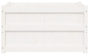 Ζαρντινιέρα Λευκή 90 x 50 x 50 εκ. από Μασίφ Ξύλο Πεύκου - Λευκό
