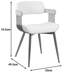 Πολυθρόνα Cameo pakoworld μέταλλο μπρονζέ-white-wash ξύλο-μπέζ ύφασμα 53x49.5x75.5εκ
