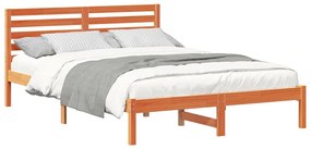 vidaXL Σκελετός Κρεβατιού Καφέ κεριού 140 x 210 cm Μασίφ ξύλο πεύκου