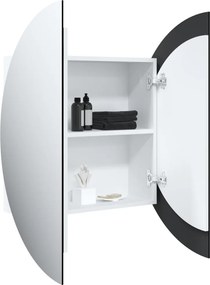 vidaXL Ντουλάπι Μπάνιου με Στρογγυλό Καθρέφτη&amp;LED Λευκό 54x54x17,5 εκ.