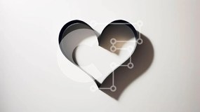 Intra Συλλεκτικό Ξύλινο Παζλ Plywood 4mm - Εικόνα φόντου με αποκοπή χαρτιού σε σχήμα καρδιάς Σε Ξύλινο Κουτί - Διαστάσεις Puzzle: 10x10 cm – 25 κομμάτια