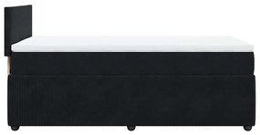 vidaXL Κρεβάτι Boxspring με Στρώμα Μαύρο 100x200 εκ. Βελούδινο