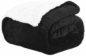vidaXL Κουβέρτα Μαύρο 130 x 150 cm Μαλλί