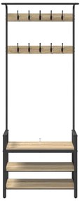 vidaXL Κρεμάστρα Sonoma Δρυς 75 x 34 x 184 εκ Επεξεργασμένο ξύλο