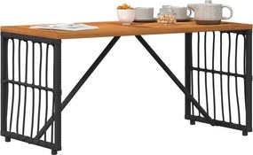 vidaXL Εξωτερικό Τραπέζι Μαύρο 80 x 40 x 40 cm