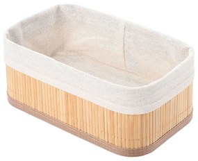 Καλάθι Οργάνωσης Μπάνιου Bamboo Essentials 02-19655 24.5x10cm Με Επένδυση Ivory Estia Bamboo, Fabric