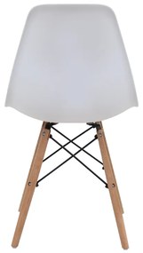 Καρέκλα τραπεζαρίας Nova Megapap PP λευκό - ξύλινο φυσικό πόδι 46x51x80εκ.