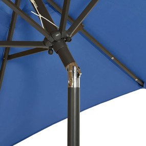 Ομπρέλα με LED Αζούρ Μπλε 200 x 211 εκ. Αλουμινίου - Μπλε