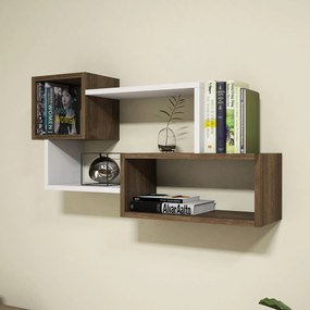Wall Shelf Afro - White, Walnut White
Walnut