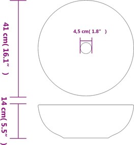 vidaXL Νιπτήρας Πολύχρωμος Φ41x14 εκ. Κεραμικός