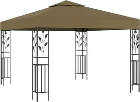 vidaXL Κιόσκι με Φωτάκια LED Taupe 3 x 3 μ.