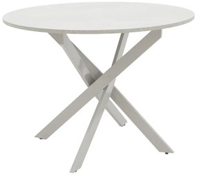 Intrahome Τραπέζι Dammero Intrahome mdf σε γκρι απόχρωση με πόδι γκρι μέταλλο Φ100x75εκ | SKU: INTRAPA-212111226