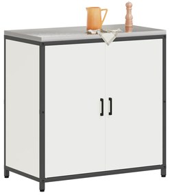 vidaXL Ντουλάπα Αποθήκευσης Κουζίνας Λευκό 60 x 50 x 92 εκ. Ατσάλι