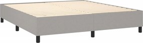 vidaXL Κρεβάτι Boxspring με Στρώμα Ανοιχτό Γκρι 180x200 εκ. Υφασμάτινο