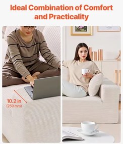 VEVOR Modular Sectional Sofa L Shaped Cloud Couch with Chaise and Cushion Beige