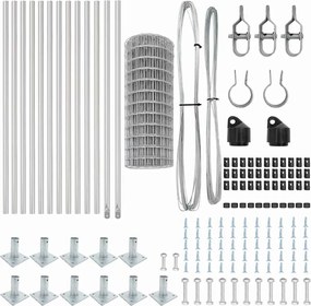 vidaXL Τεντώτο με στήριγμα Ασημί 0,4 x 25 μ Ατσάλι