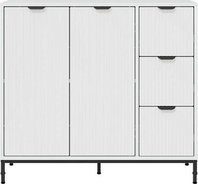 vidaXL Πλαϊνό γραφείο Υψηλής γυαλάδας λευκό 89,5 x 33 x 82 εκ.