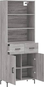 vidaXL Ντουλάπι Γκρι Sonoma 69,5 x 34 x 180 εκ. Επεξεργασμένο Ξύλο