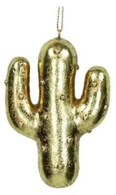 Supergreens Στολίδι Χριστουγεννιάτικο "Cactus L" Πολυρεζίνη Χρυσό 6,5 εκ.
