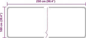 vidaXL Χαλί Runner MARSA Γκρι 100 x 250 cm Πολυέστερ και PVC