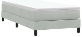 vidaXL Κρεβάτι Boxspring με Στρώμα Ανοιχτό Γκρι 80x210 εκ. Βελούδινο