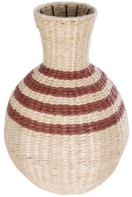 Βάζο - Κασπώ Πλεκτό Palermo 21231 Φ38x50cm Natural-Bordo Globostar Wood