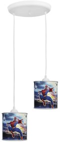 Κρεμαστό Φωτιστικό οροφής δίφωτο Spiderman KID 2L BOY Heronia-36-0007-Μπλε 36-0007