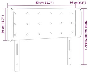Κεφαλάρι Κρεβατιού LED Κρεμ 83x16x78/88 εκ. Συνθετ. Δέρμα - Κρεμ