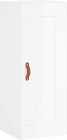vidaXL Ντουλάπι Γυαλ. Λευκό 34,5 x 34 x 180 εκ. από Επεξεργασμένο Ξύλο