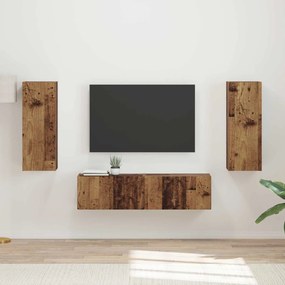vidaXL Σετ επίπλου τηλεόρασης 2 τμχ. 30 x 31 x 80 εκ. Παλιό ξύλο