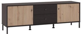 Έπιπλο Τηλεόρασης Correze 3K2F2V Μαύρος Δρύς - Artisan Oak 157x40x55 εκ. 157x40x55 εκ.