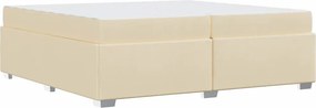 vidaXL Σκελετός Κρεβατιού με στρώμα Κρεμ 200 x 200 cm ύφασμα
