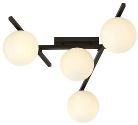 Φωτιστικό Οροφής 4xE14 Ατσάλι-Γυαλί Μαύρο SMART Made in Poland Emibig-1103/4-Λευκό 1103/4