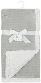 Κουβέρτα Flannel-Sherpa Αγκαλιάς-Λίκνου 75x100εκ. Ριγέ 10 Grey Dimcol