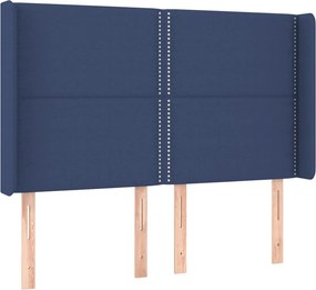 vidaXL Κρεβάτι Boxspring με Στρώμα &amp; LED Μπλε 140x190 εκ. Υφασμάτινο