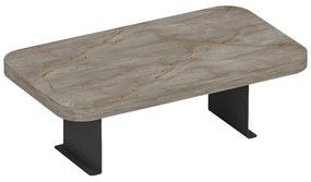 Βοηθητικό τραπεζάκι Linea I pakoworld σε ανθρακί όψη μαρμάρου  με μαύρα μεταλλικά πόδια 20x35x10εκ 120-000585