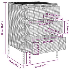 Ντουλάπι Αποθήκευσης Κήπου Καφέ 55x59x80 εκ. Συνθετικό Ρατάν - Καφέ