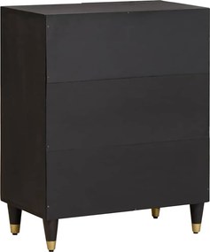 vidaXL Πλαϊνό γραφείο Μαύρο 60 x 33 x 75 cm Στερεό ξύλο μάνγκο
