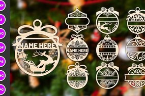 Intra απο ξύλο plywood 3mm-4mm πάχος Χριστουγεννιάτικο Στολίδι με Bundle2 Δίασταση 8x8 cm INTRAFABR-76065663