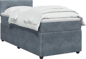 vidaXL Κρεβάτι box spring με στρώμα Σκούρο Γκρι 80 x 200 cm Βελούδο