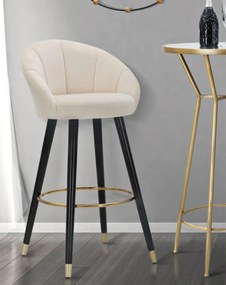 Σκαμπό Μπαρ Μπεζ/Χρυσό/Μαύρο PRAGUE Μπεζ, Χρυσό και Μαύρο 56x55x104