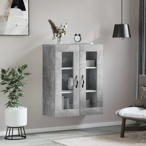 vidaXL Ντουλάπι Επιτοίχιο Γκρι Σκυροδεμ. 69,5x34x90 εκ. Επεξεργ. Ξύλο